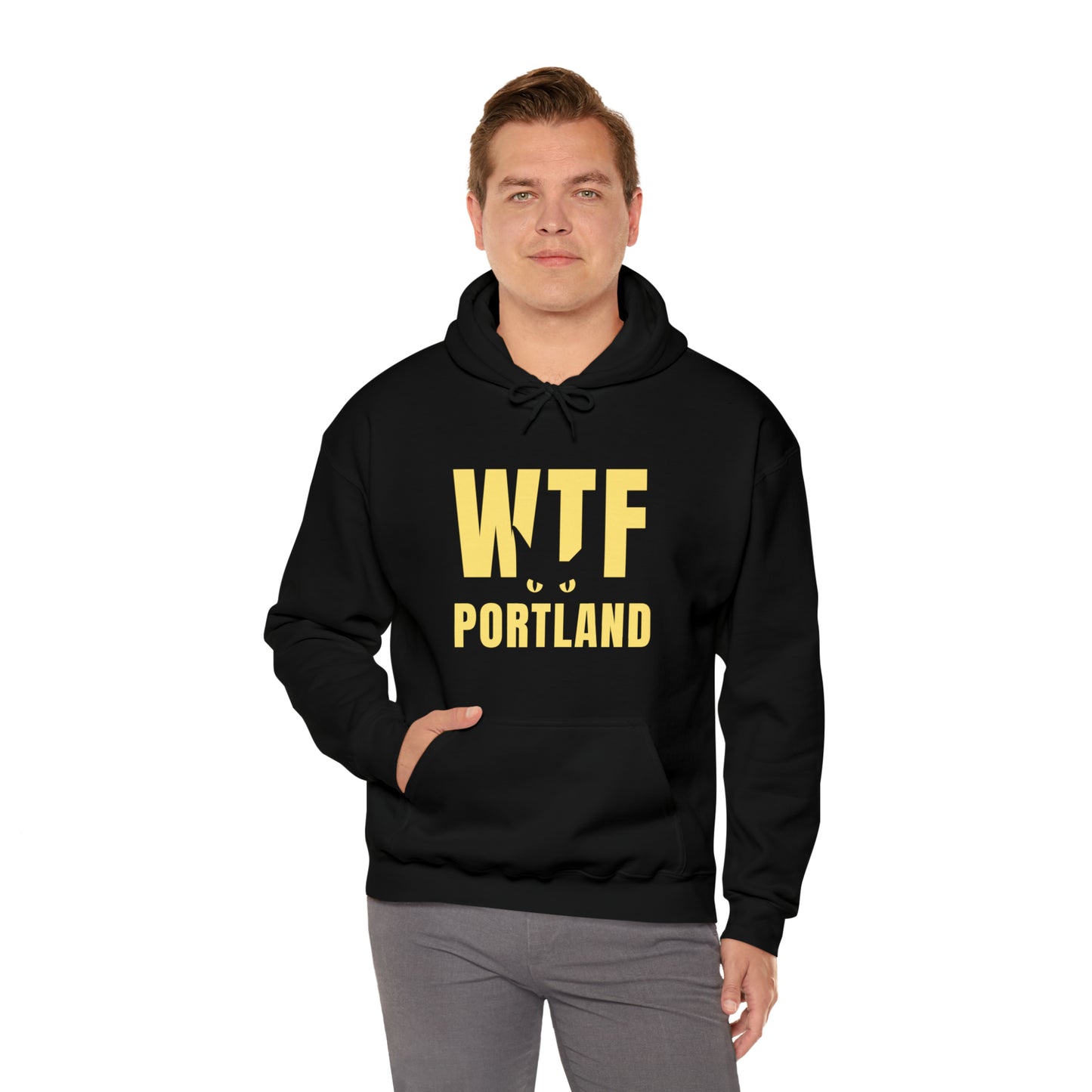 WTF PORTLAND - BLACK CAT HOODIES
