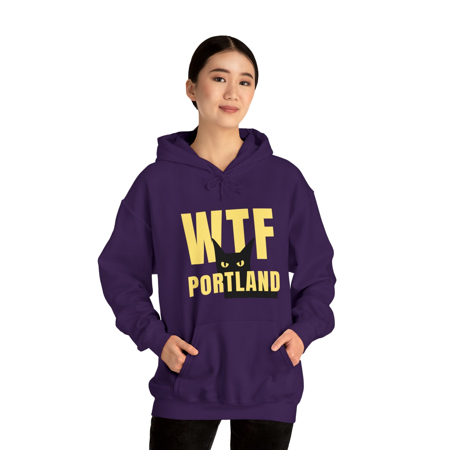 WTF PORTLAND - BLACK CAT HOODIES