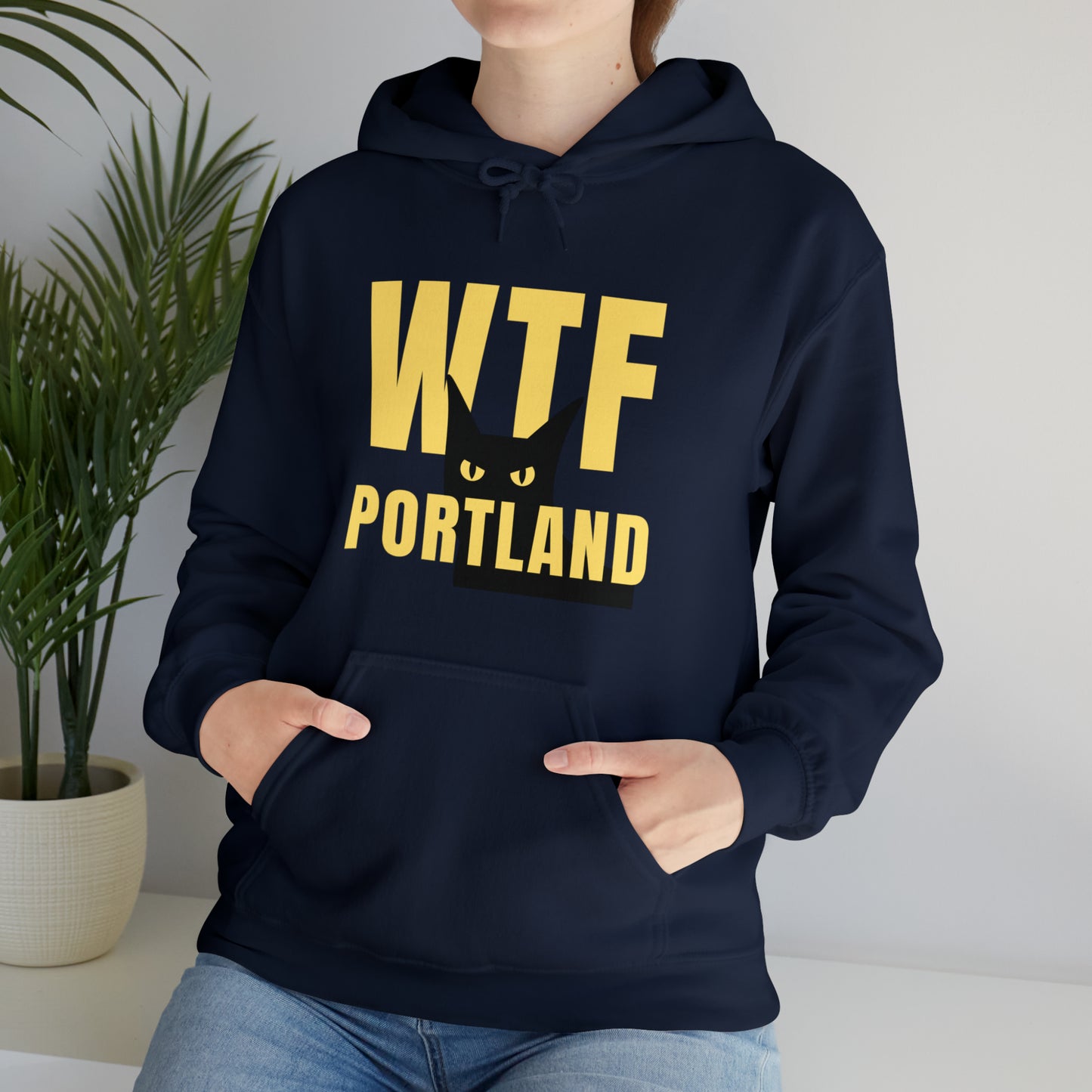 WTF PORTLAND - BLACK CAT HOODIES