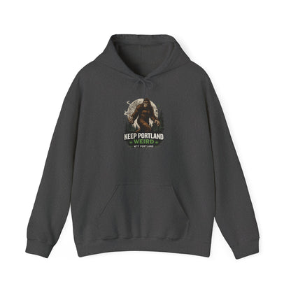 Keep Portland Weird Hoodie – Bigfoot Graphic Pullover for Portland Fans