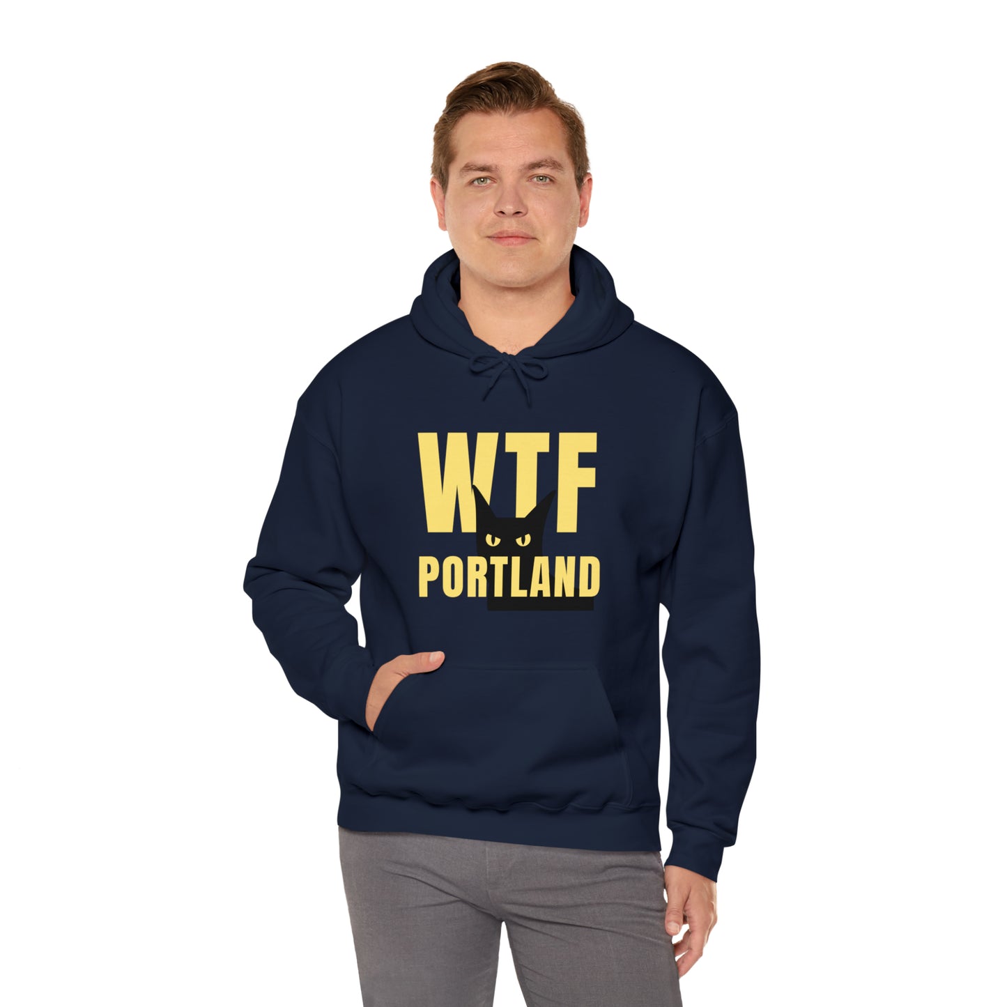 WTF PORTLAND - BLACK CAT HOODIES