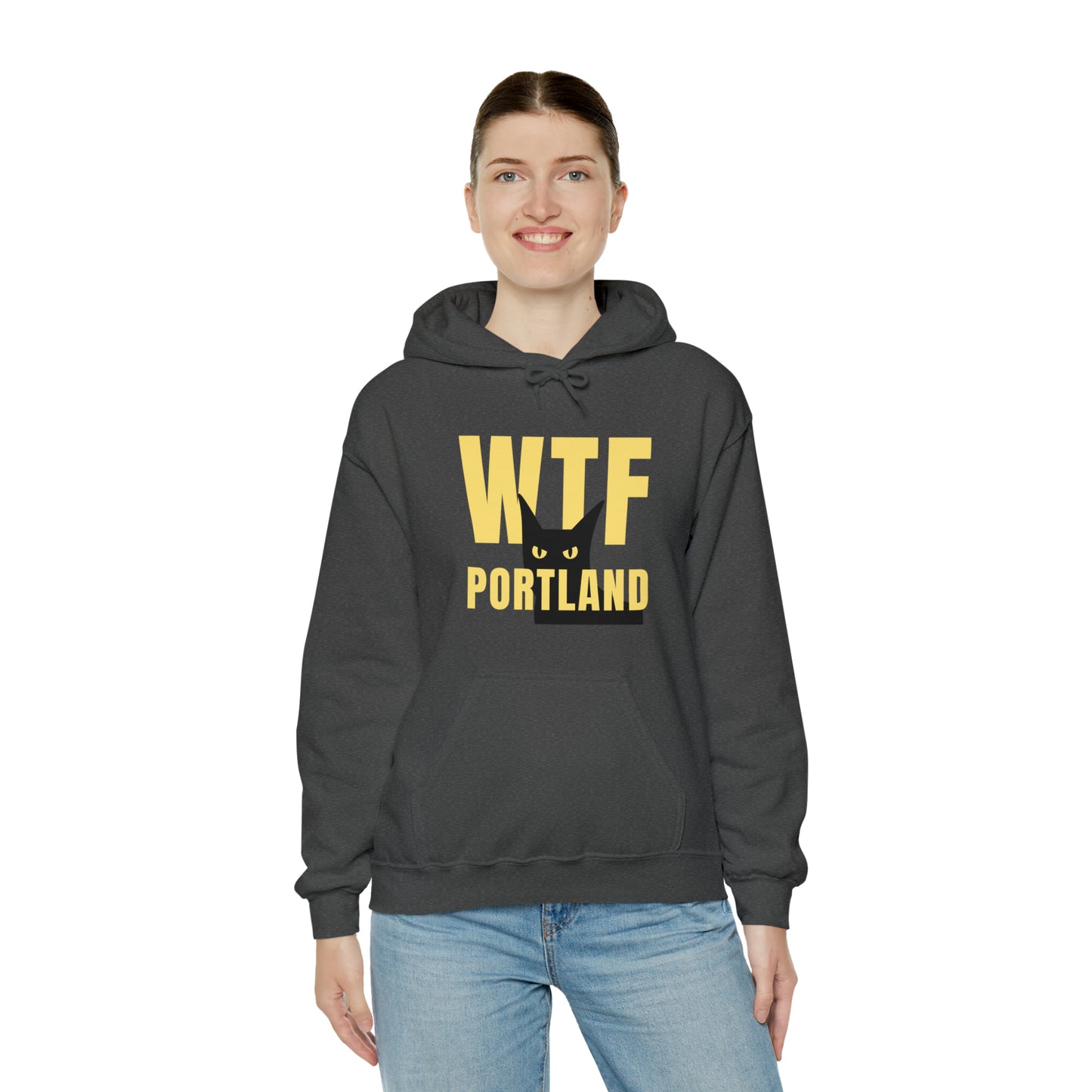 WTF PORTLAND - BLACK CAT HOODIES