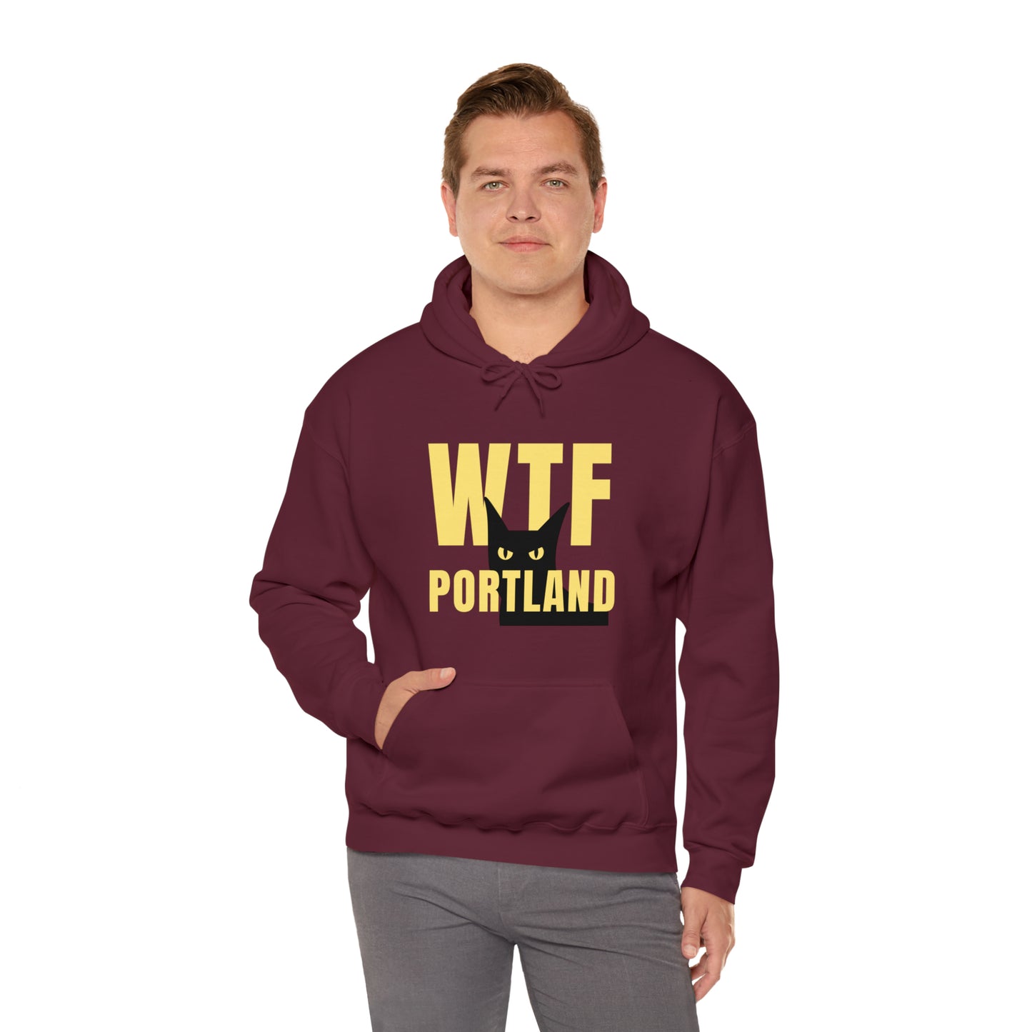 WTF PORTLAND - BLACK CAT HOODIES