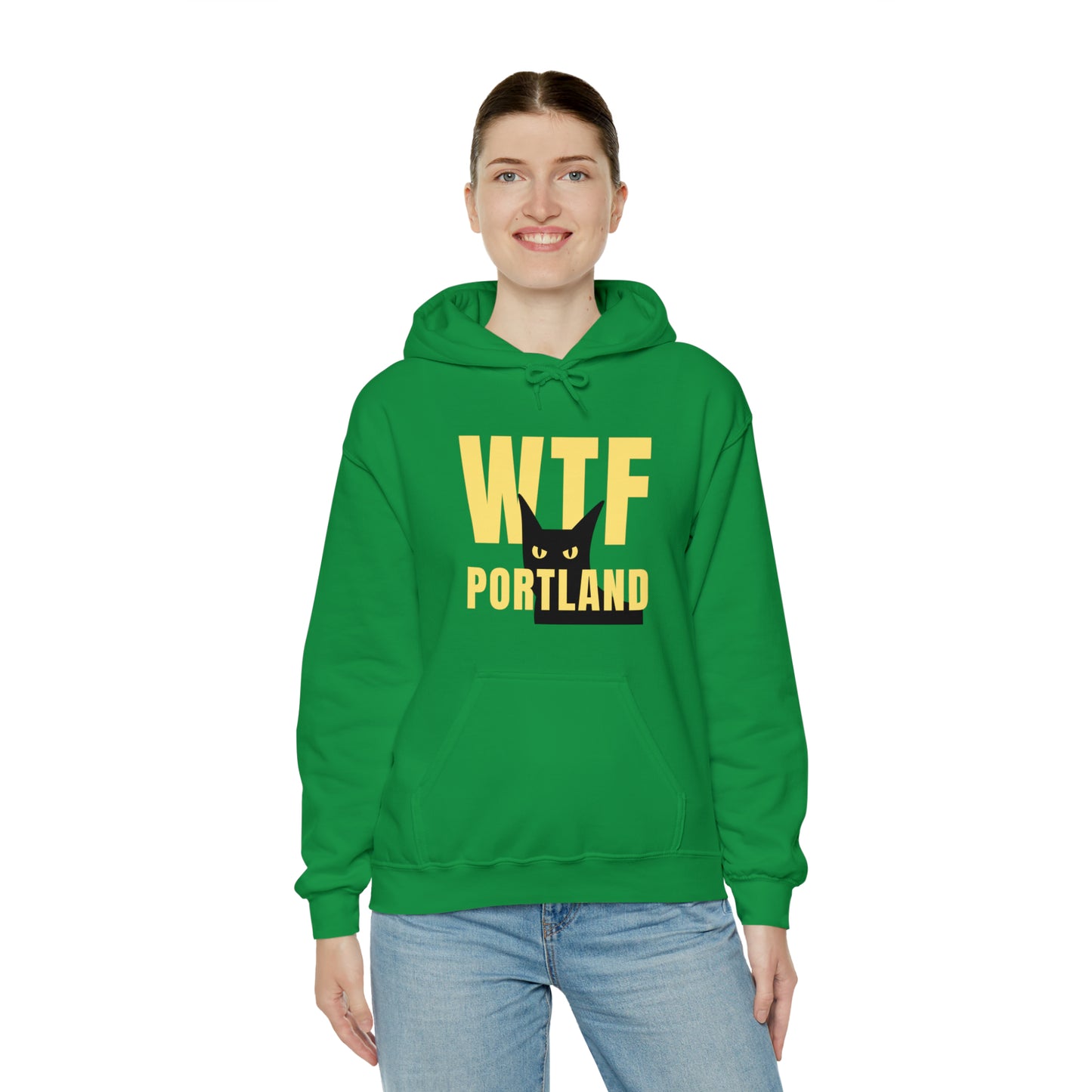 WTF PORTLAND - BLACK CAT HOODIES