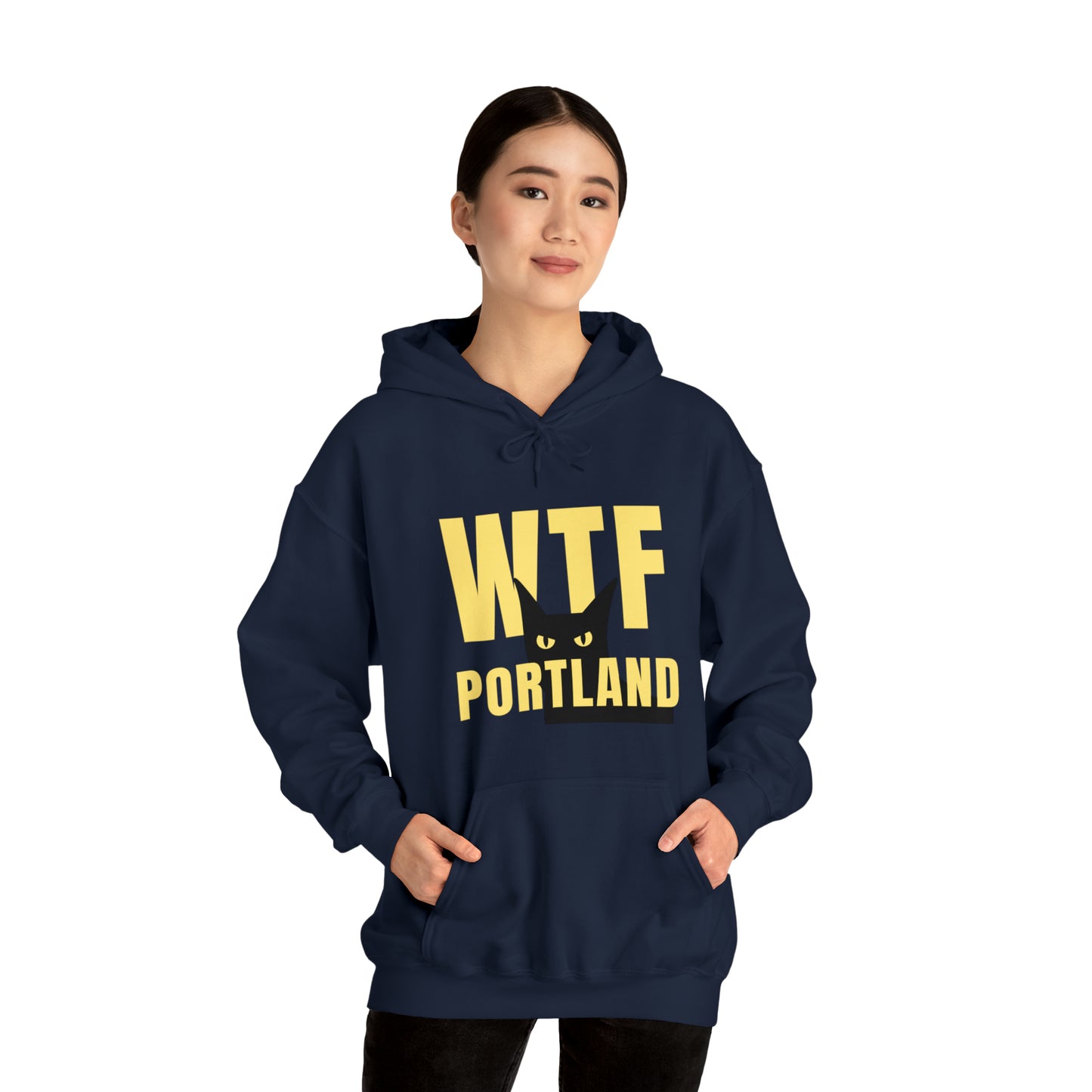 WTF PORTLAND - BLACK CAT HOODIES