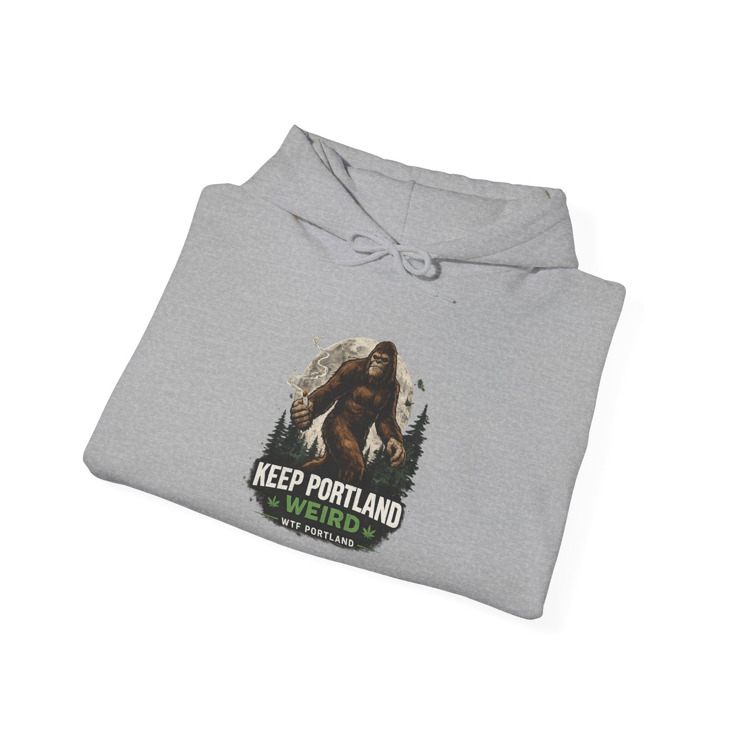 Keep Portland Weird Hoodie – Bigfoot Graphic Pullover for Portland Fans