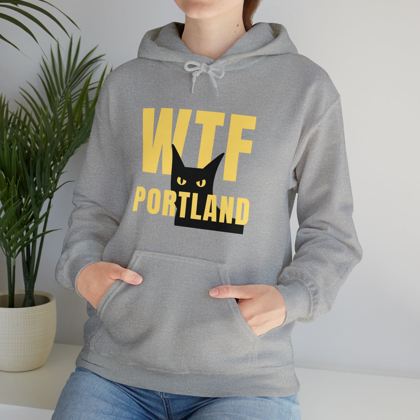 WTF PORTLAND - BLACK CAT HOODIES