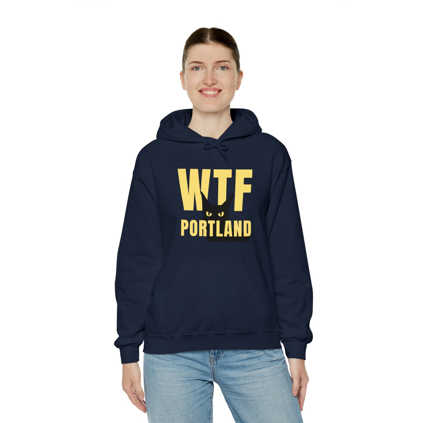 WTF PORTLAND - BLACK CAT HOODIES