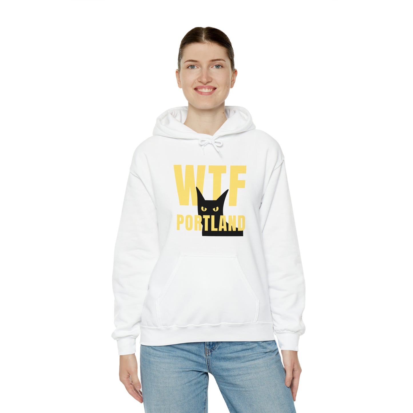 WTF PORTLAND - BLACK CAT HOODIES