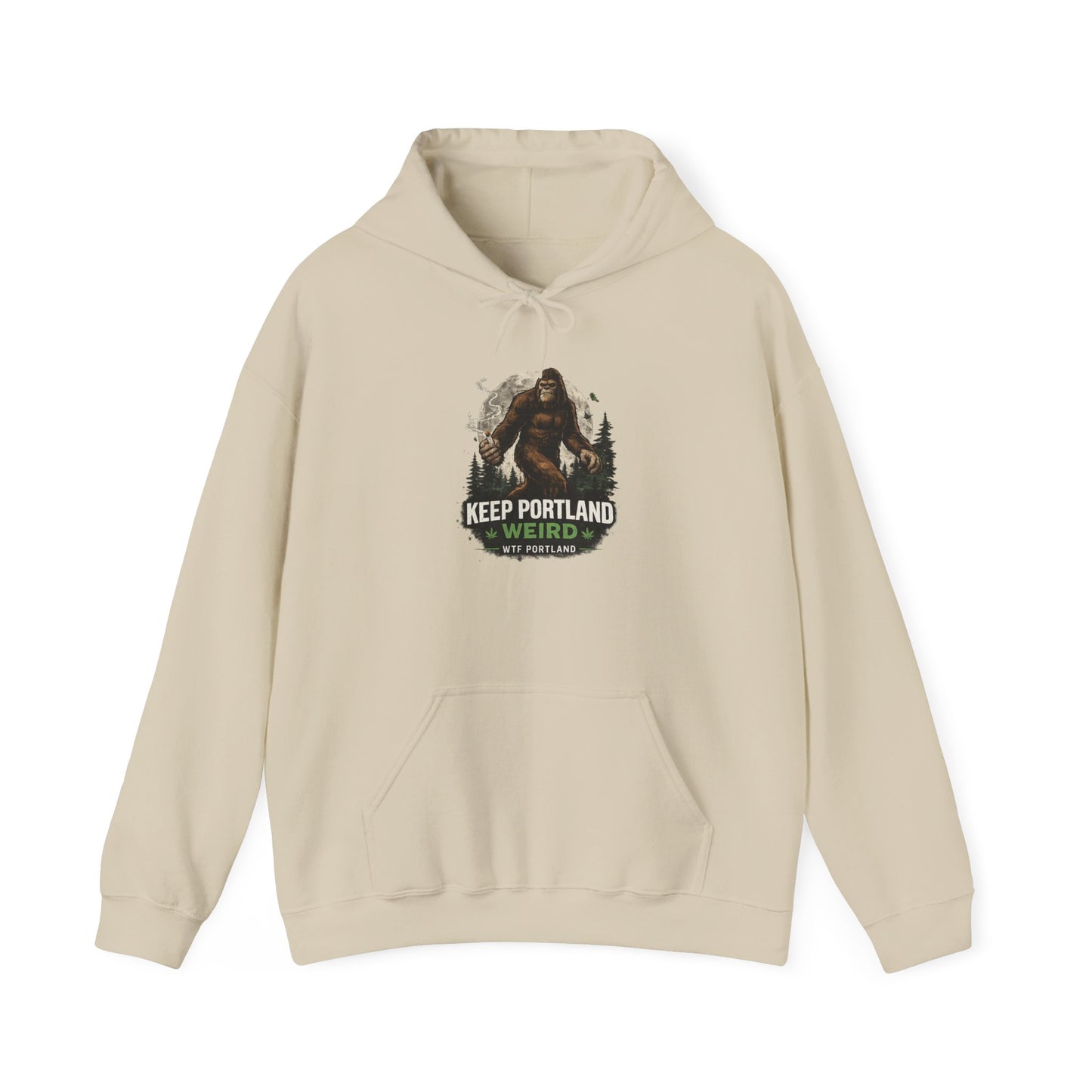 Keep Portland Weird Hoodie – Bigfoot Graphic Pullover for Portland Fans