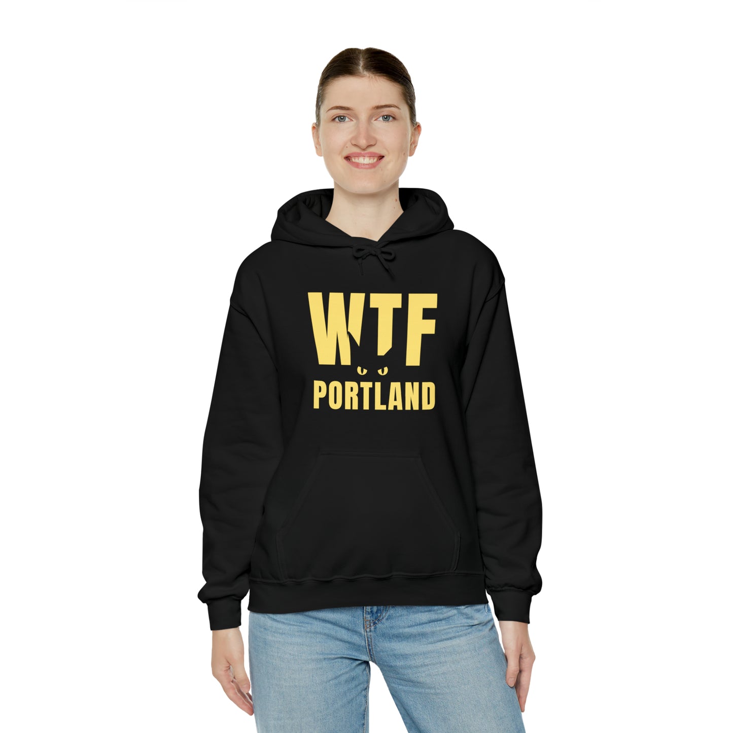 WTF PORTLAND - BLACK CAT HOODIES