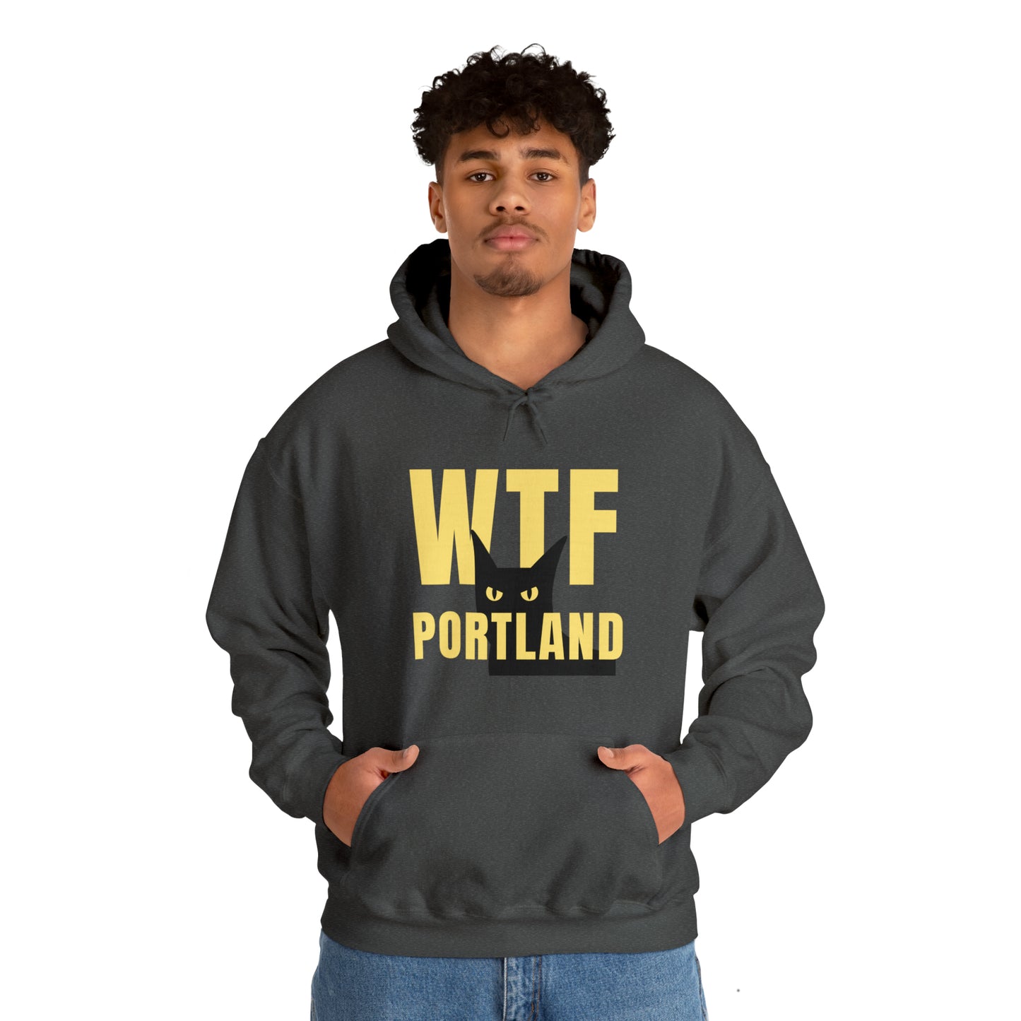 WTF PORTLAND - BLACK CAT HOODIES