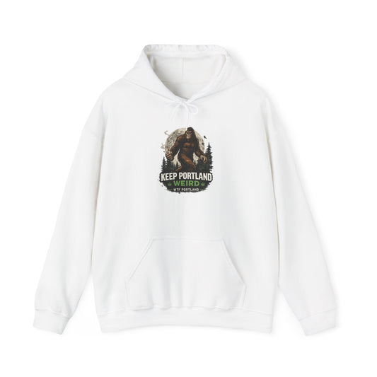 Keep Portland Weird Hoodie – Bigfoot Graphic Pullover for Portland Fans