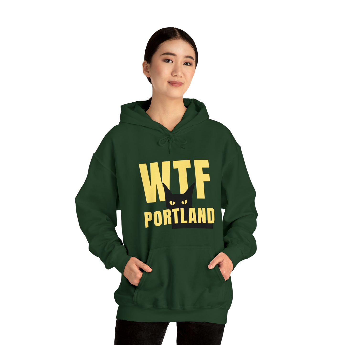 WTF PORTLAND - BLACK CAT HOODIES