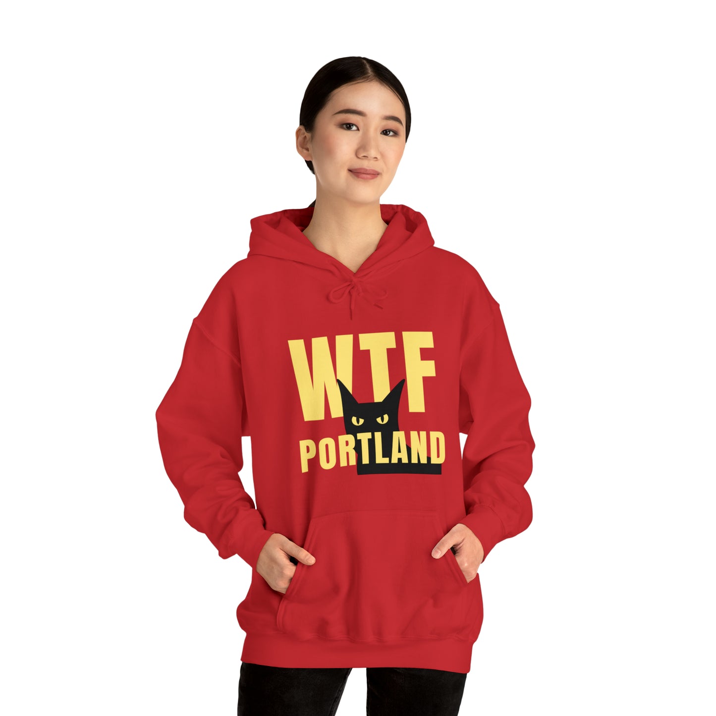 WTF PORTLAND - BLACK CAT HOODIES