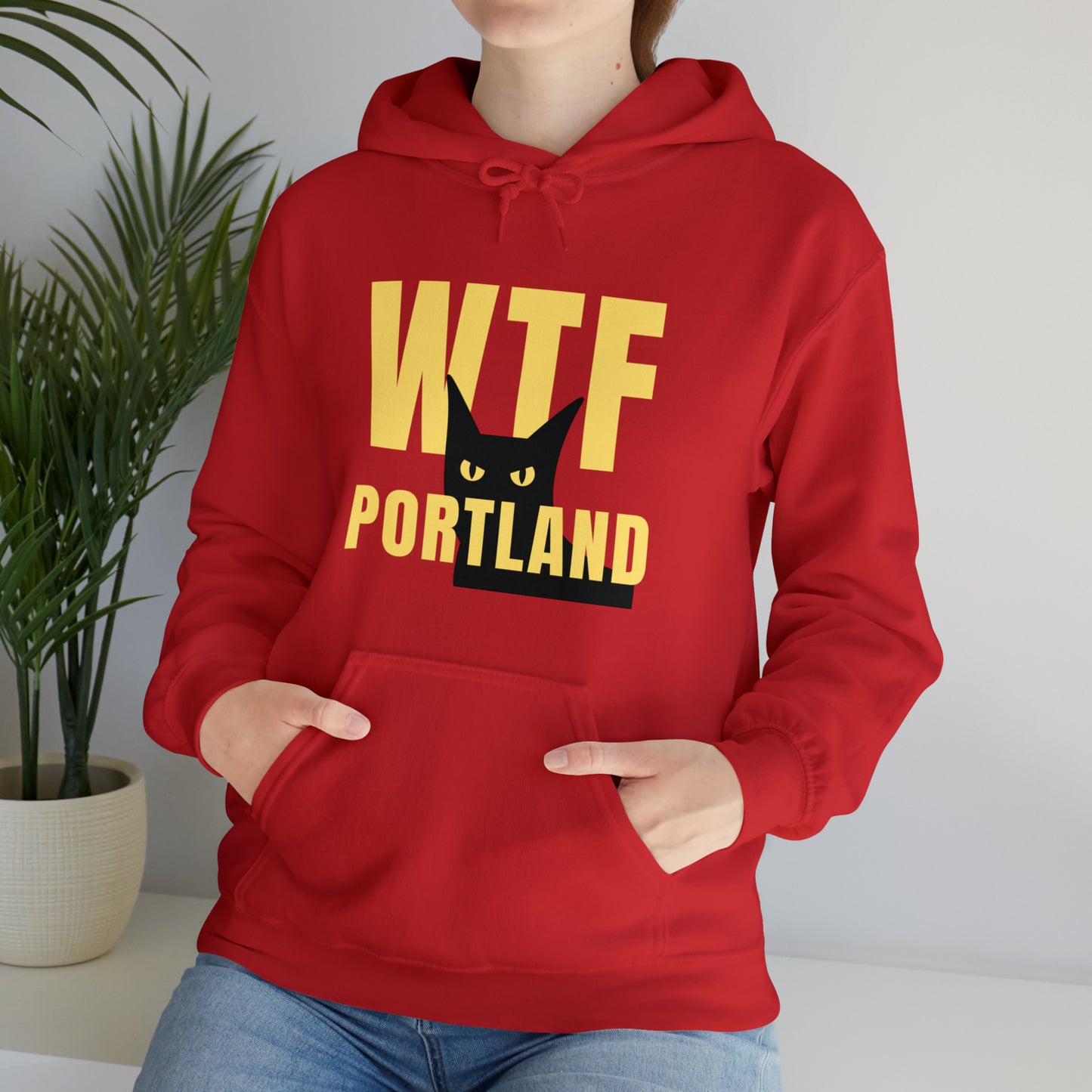 WTF PORTLAND - BLACK CAT HOODIES