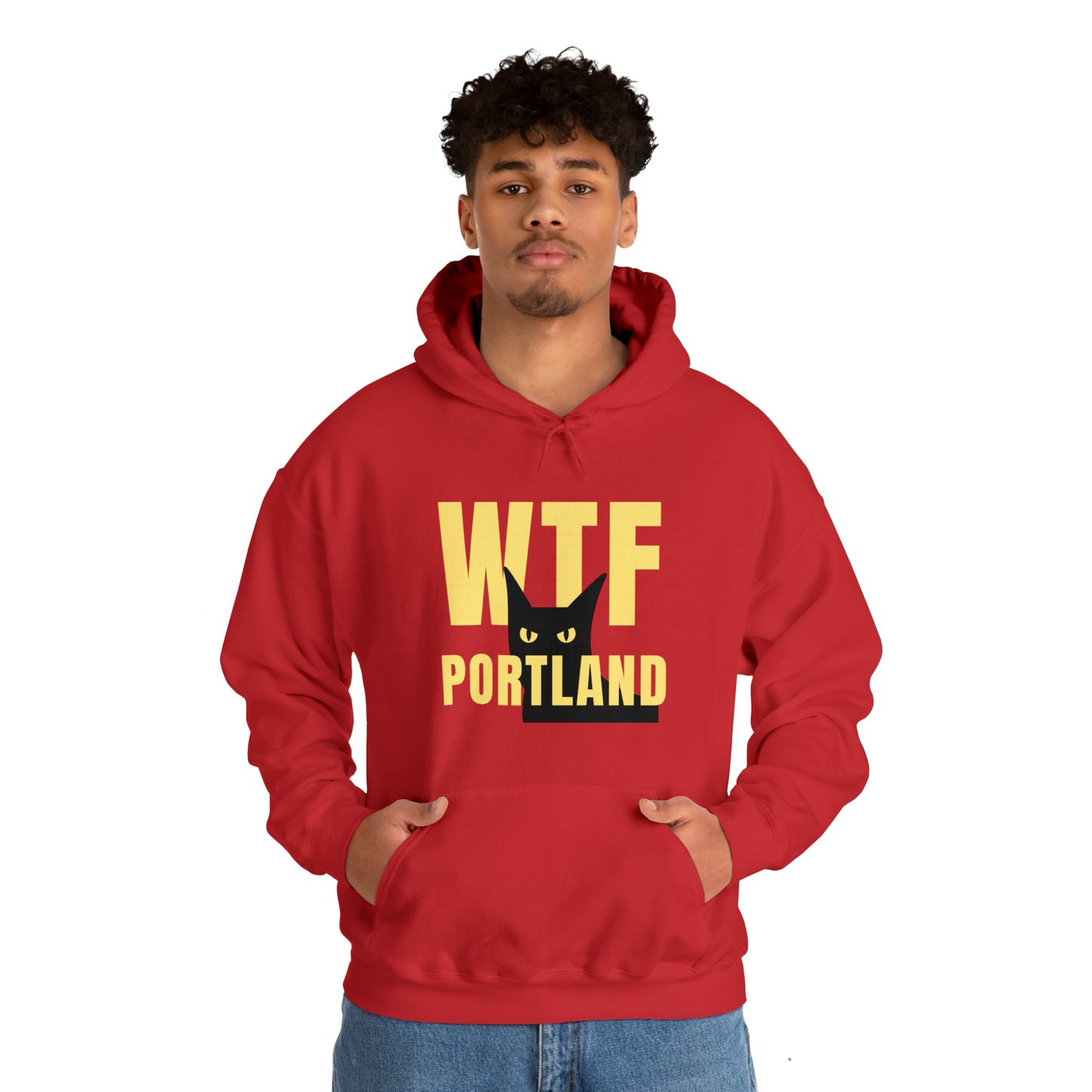 WTF PORTLAND - BLACK CAT HOODIES