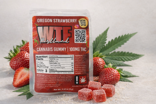 Oregon Strawberry Cannabis Gummies – 100mg THC