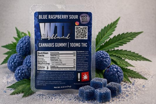 Blue Raspberry Sour Cannabis Gummies – 100mg THC